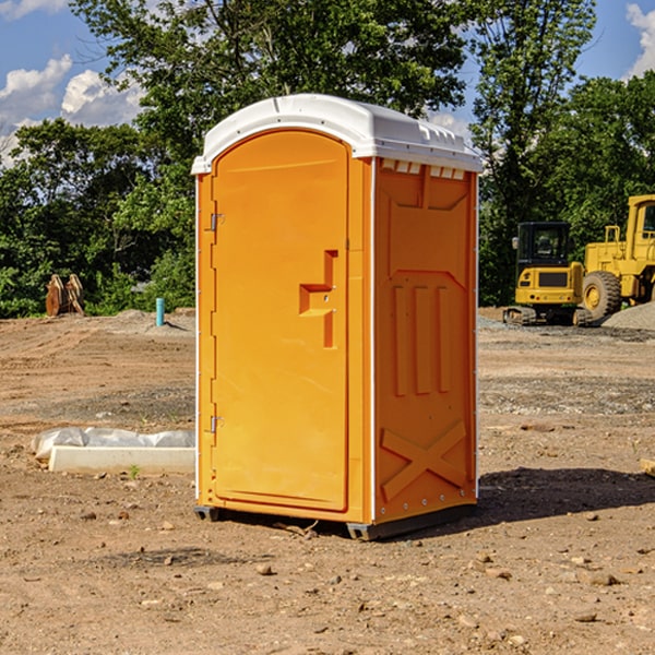 how often are the portable restrooms cleaned and serviced during a rental period in South Cairo